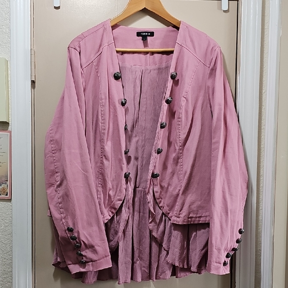 Torrid Jackets & Blazers - Torrid Pink Button-Front Blazer